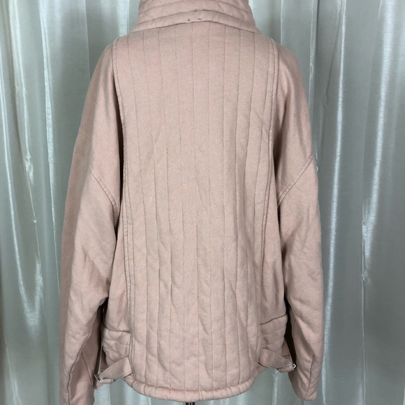 Free people oversized quilted blush‎ pink jacket - Picture 5 of 9